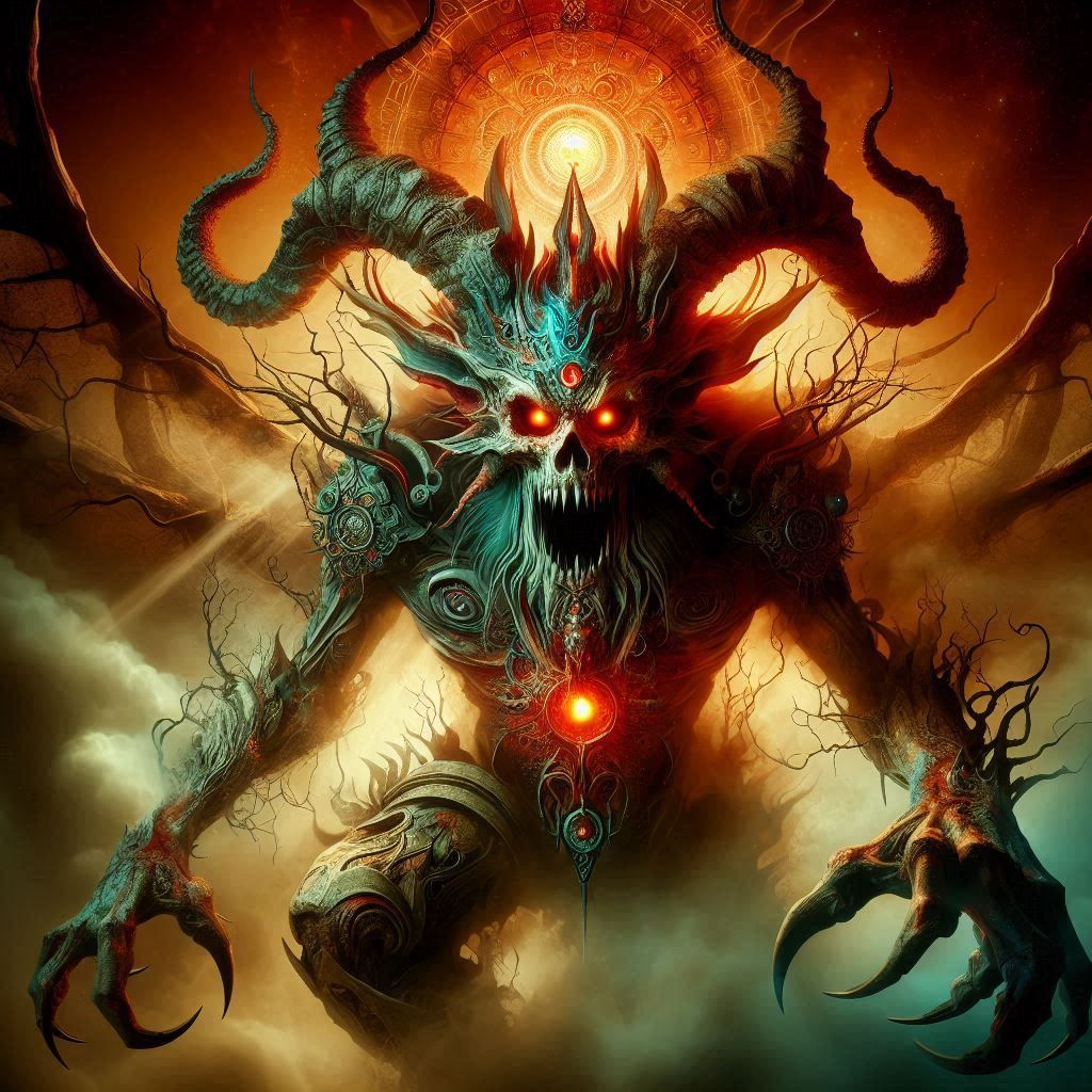 epic and sinister nightmare creature magical and fantastical