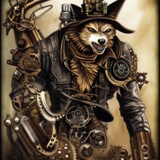 steampunk werewolf, Royo - AI Generated Artwork - NightCafe Creator