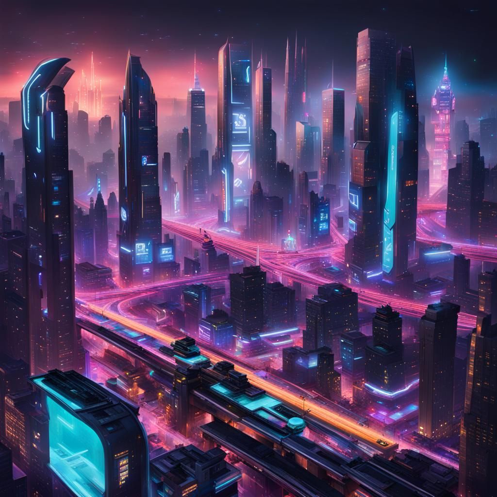 Futuristic City - AI Generated Artwork - NightCafe Creator