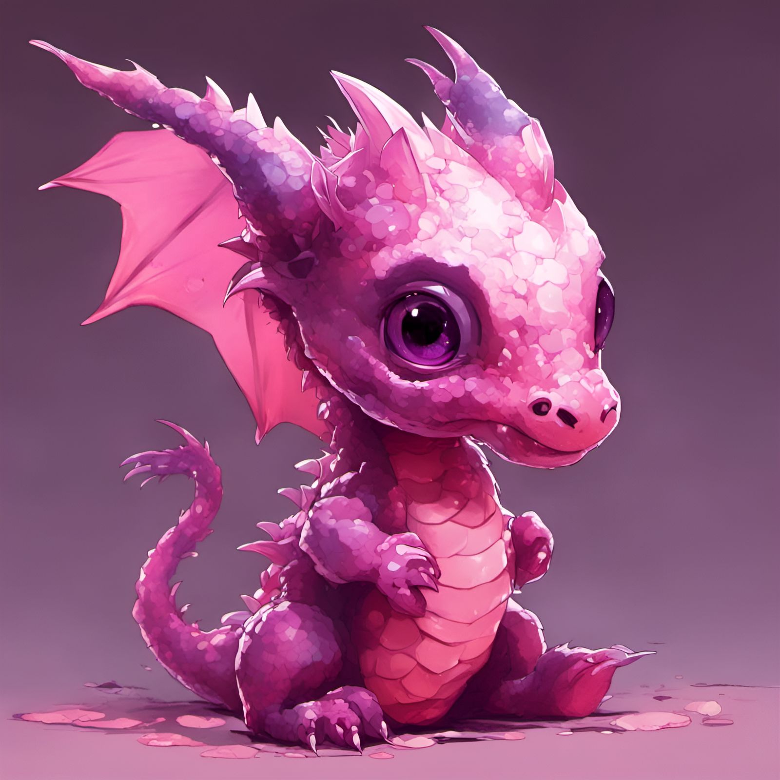 pink and purple baby dragon