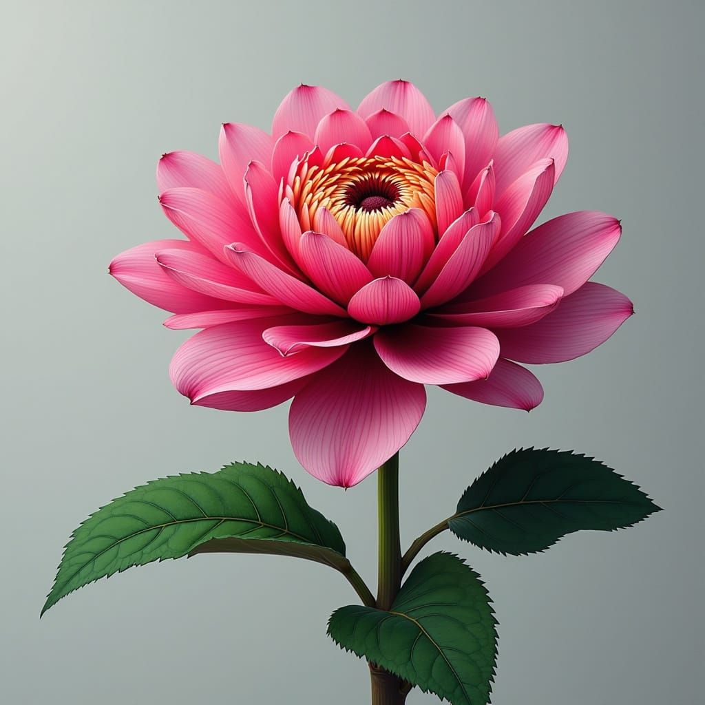 Vibrant Floral Bloom in Screen Print Style