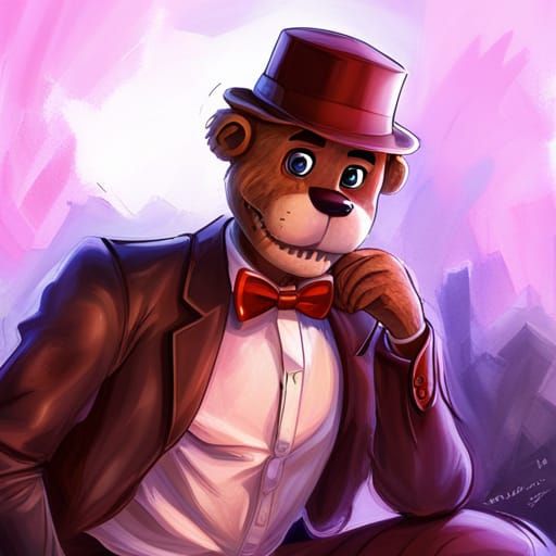 freddy fazbear being all tuckered out in bed - AI Generated Artwork -  NightCafe Creator