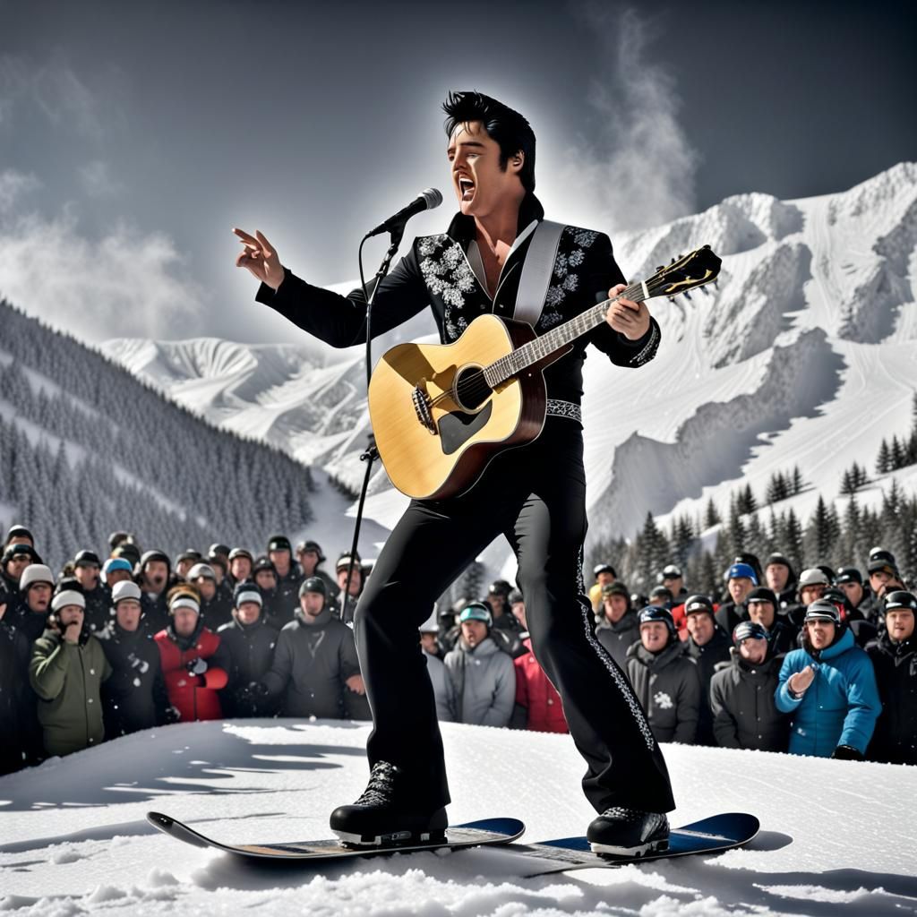 Winter Sports Elvis Presley Singing while playing guitar on ...