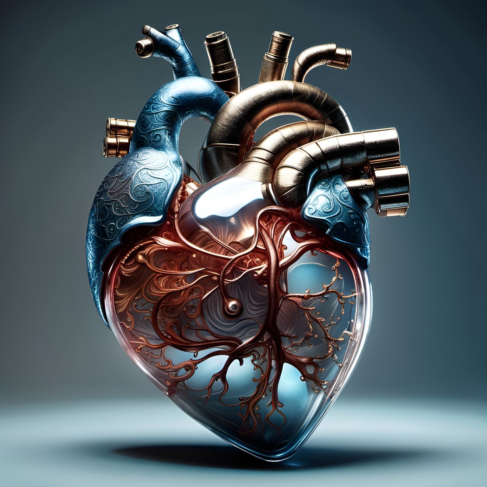 A perpetual bio-mechanical heart  by @Indian Summer