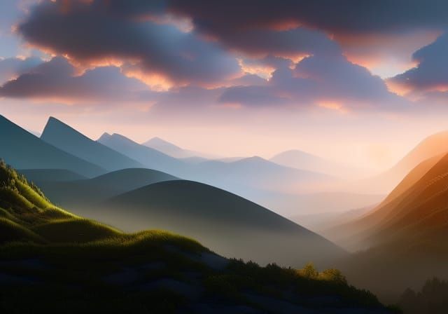 Beautiful misty mountain landscape trending on Artstation Un...