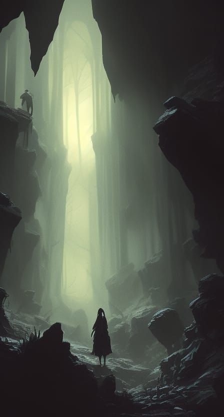 Entrance  to a dark cave