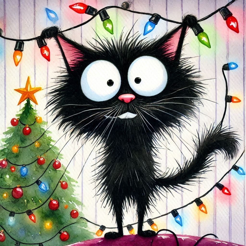 Xmas Cat ( developed from a prompt by Jayne Reynolds)