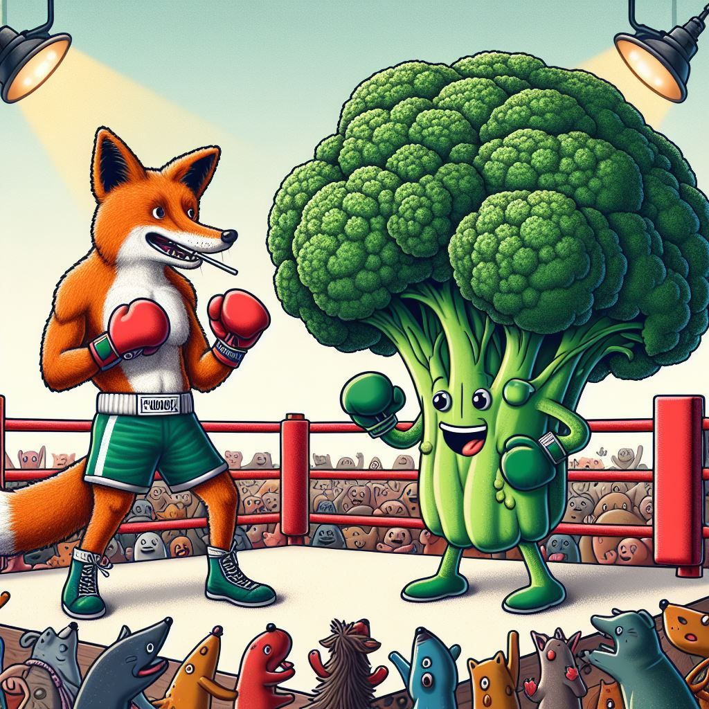 fox vs cluster of broccoli 3