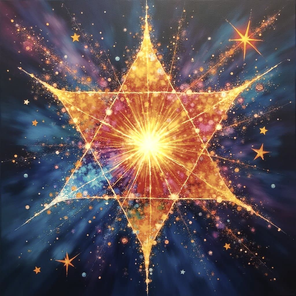 Sparkling Star of David in Splash Art Style
