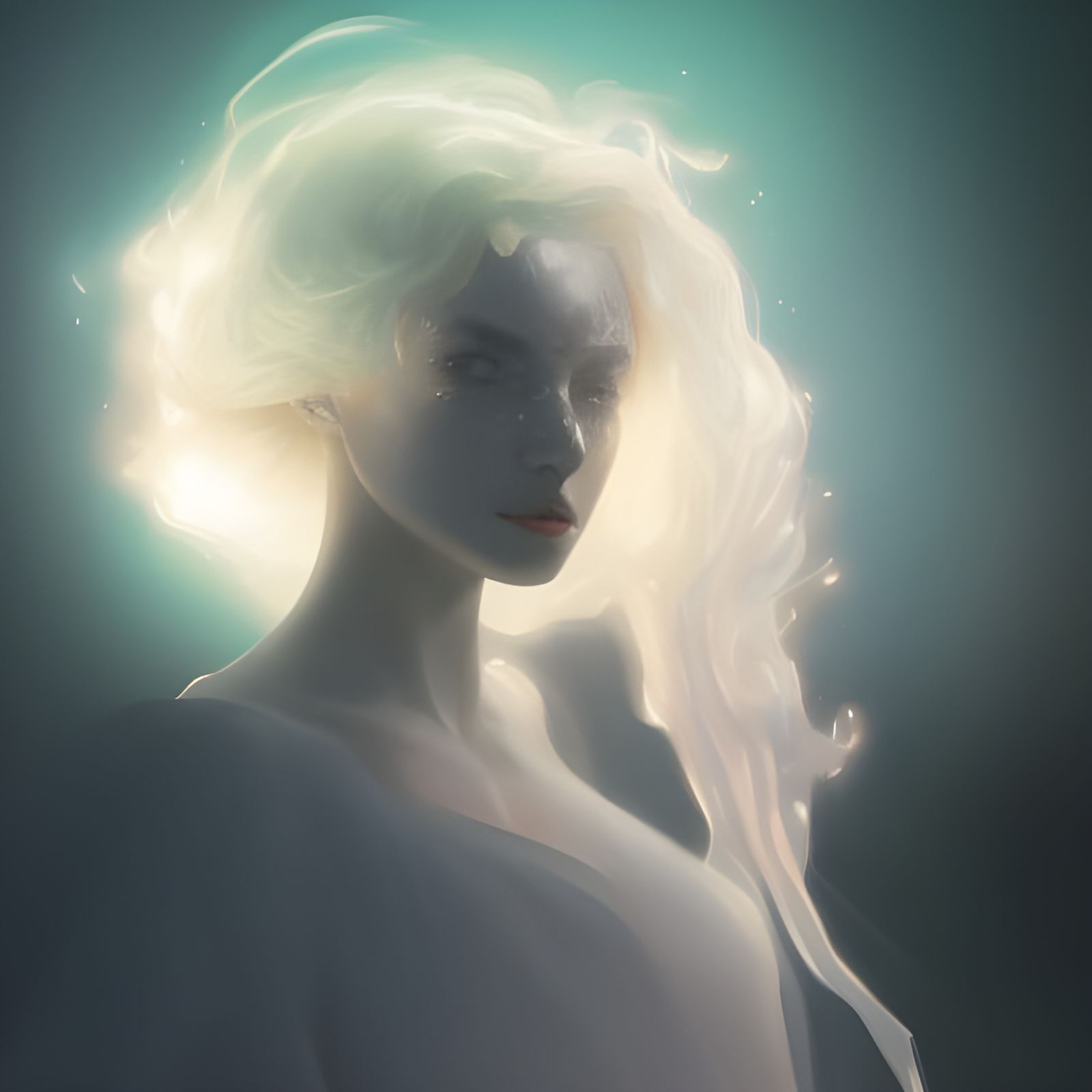 Glowing Ghost of a Woman - AI Generated Artwork - NightCafe Creator