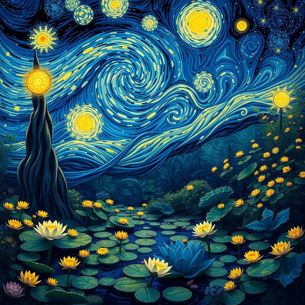 Starry Night Illuminates Monet's Garden