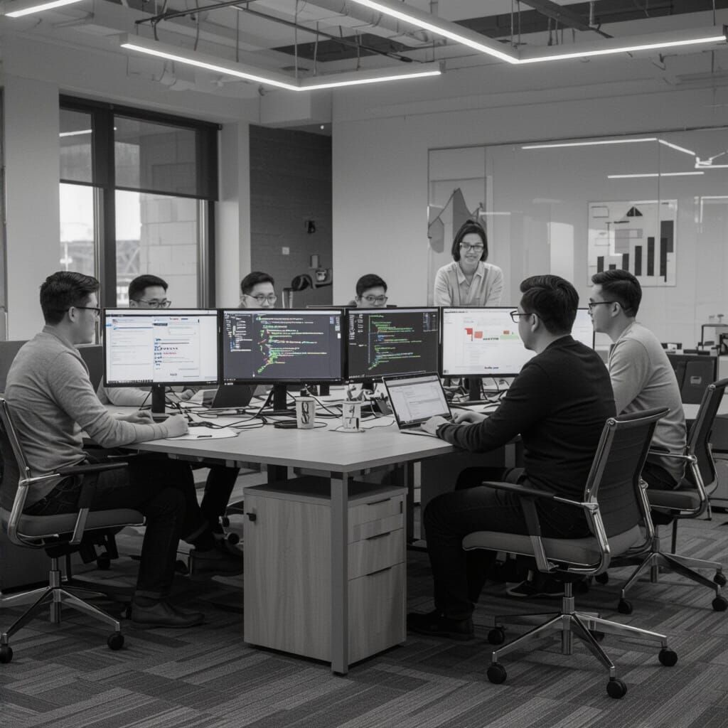 Courageous Cat Soldier Stands Firm in Industrial Setting