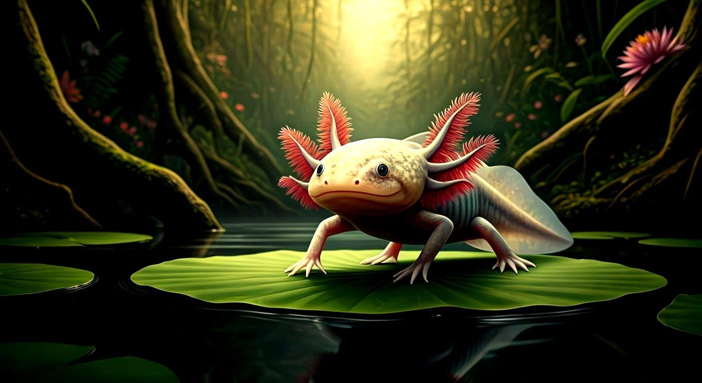 An axolotl   by @Ghexghe