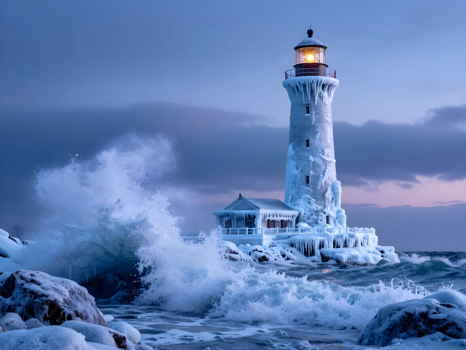 Winter Lighthouse  by @Toussaint Dominique