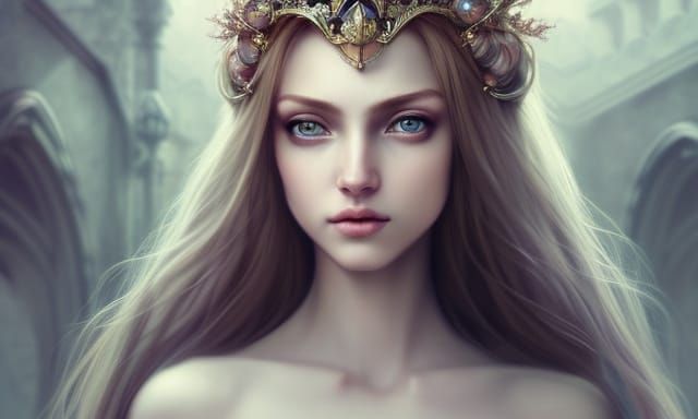 Elegant Princess in Detailed Leather, Hyper-Realistic 8K Por...