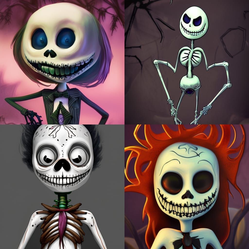 Jack skeleton in Stop motion style, Cartoon colors, 8k resol...