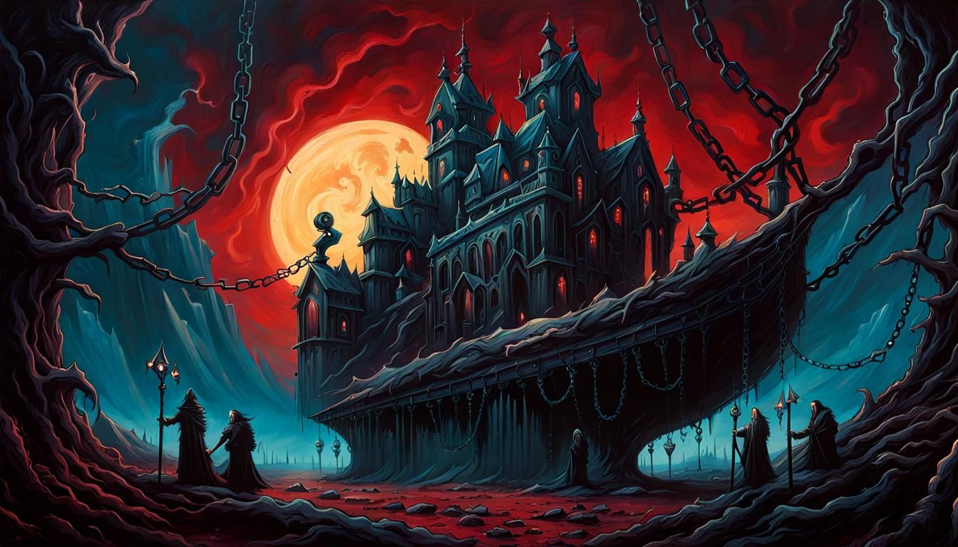 "Chain of Fools" epic abstract surreal Dark Fantasy masterpi...