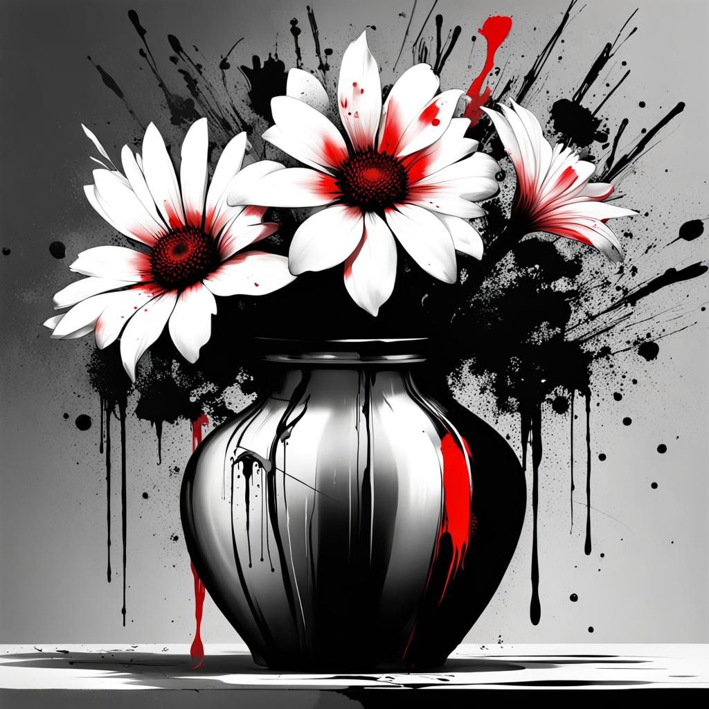 Dying flower vase