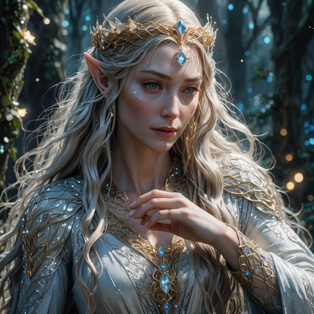 A portrait of galadriel (lord of the rings) in Elf Woods - AI Generated ...