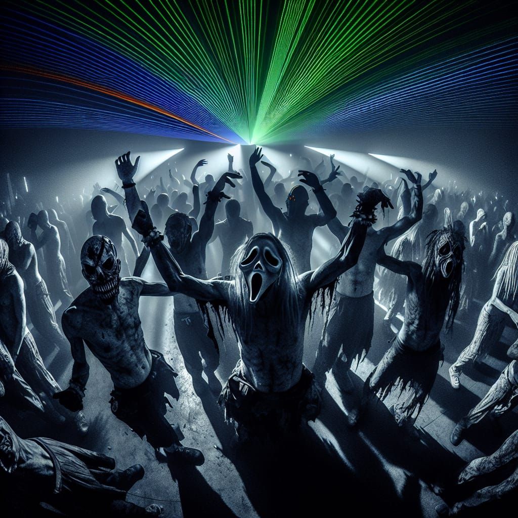 Zombie rave party - AI Generated Artwork - NightCafe Creator