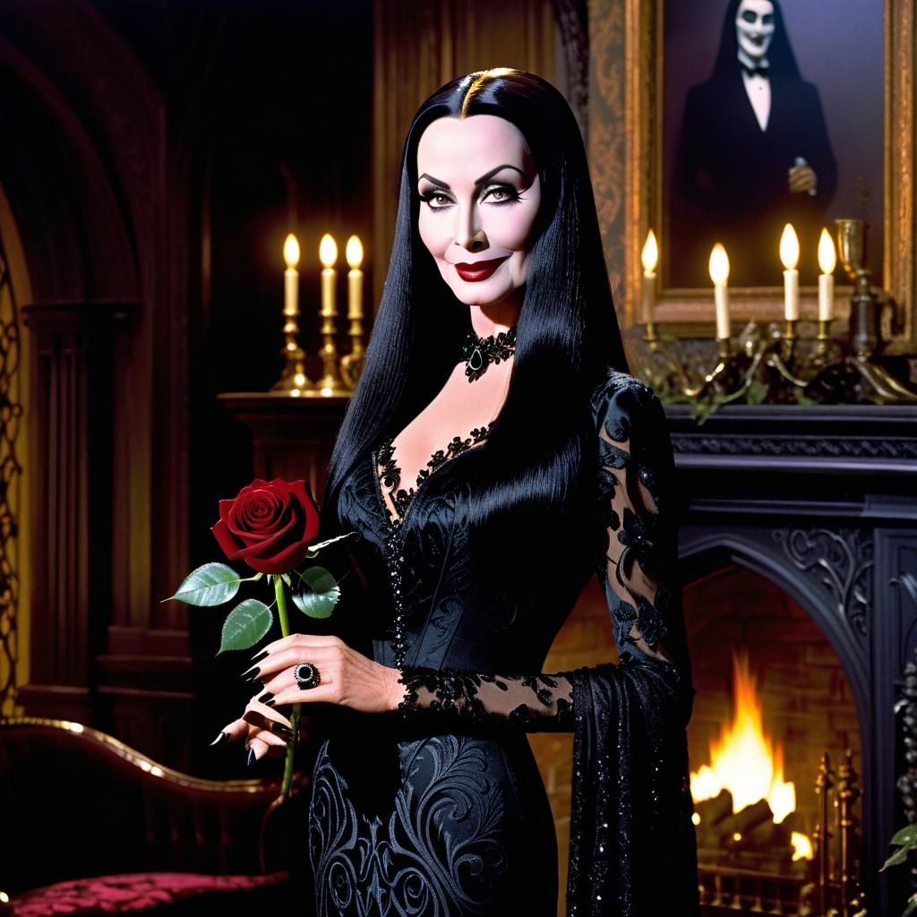 Morticia Adams  by @Greenflowers