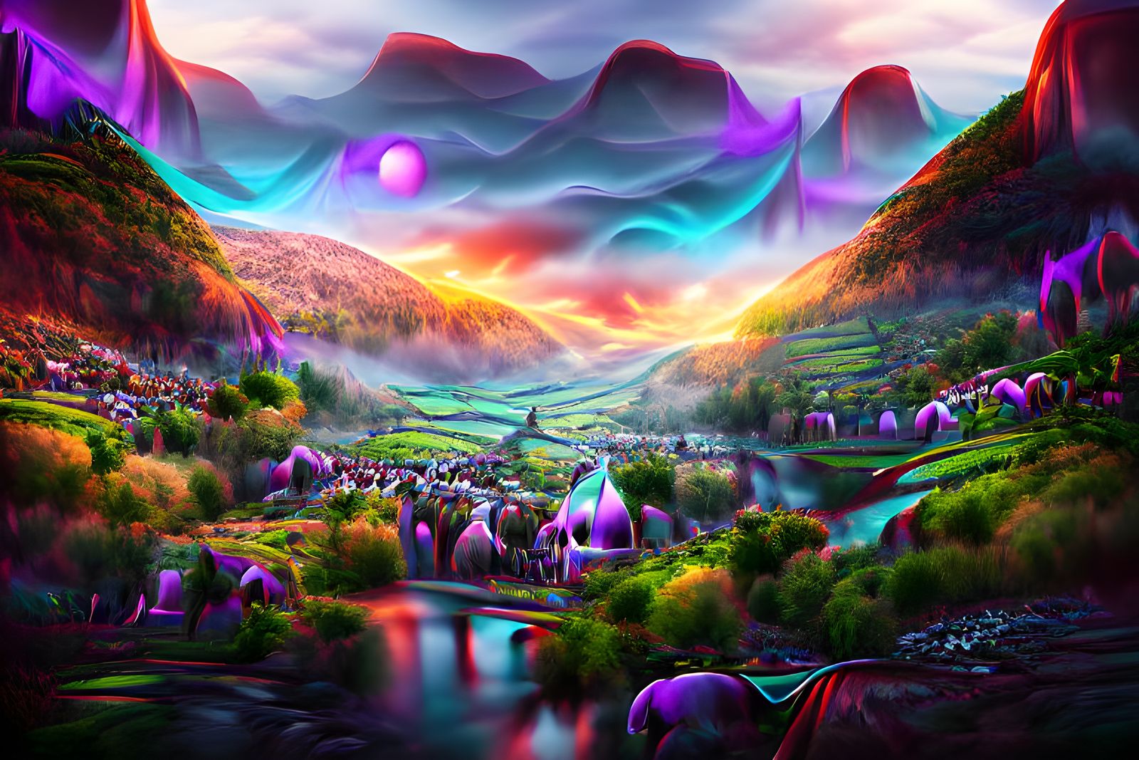 Dawn in the valley of fantasy