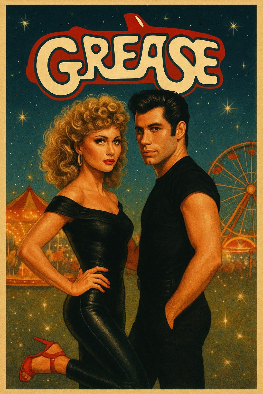 Sandy and Danny in Grease 1978 you're the one that I want.