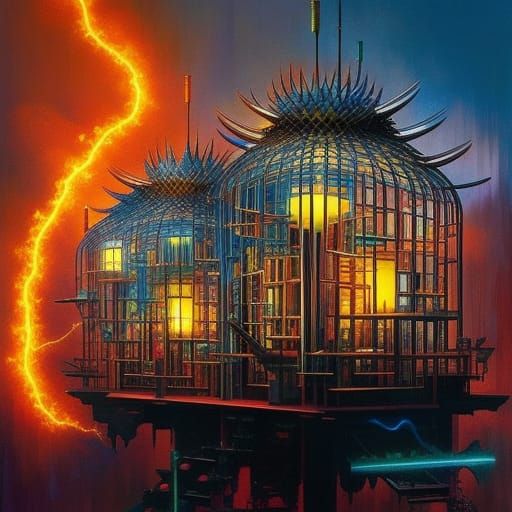 Metal cage.