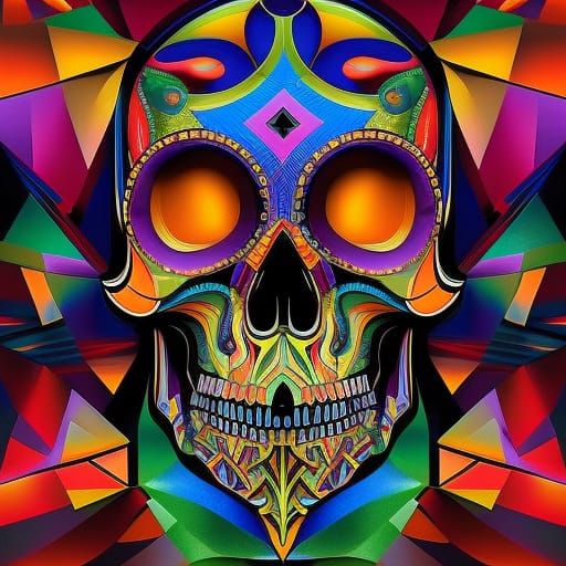 cubist skull - AI Generated Artwork - NightCafe Creator