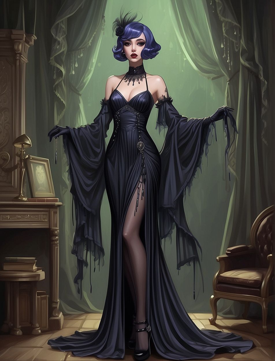 Eldritch latex flapper goth Drapery Art 4
