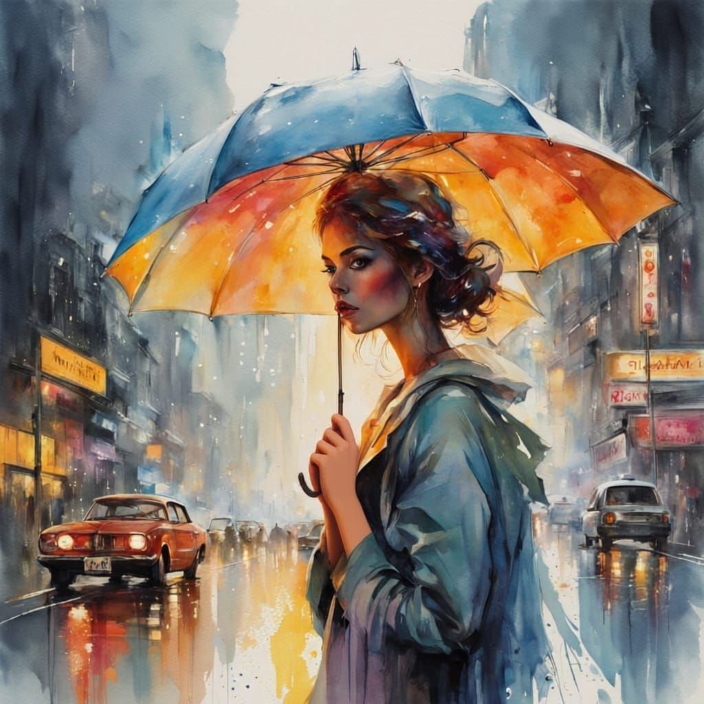 The girl in the rain