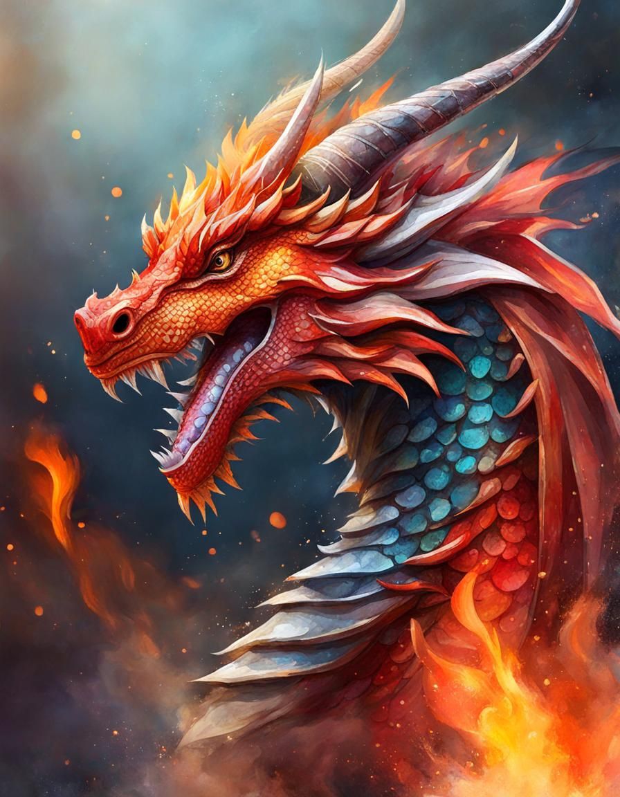 Fire dragon. - AI Generated Artwork - NightCafe Creator