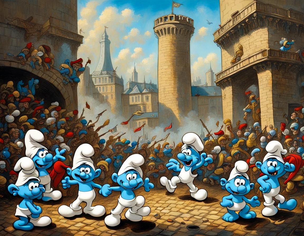 Smurfs storming the Bastille