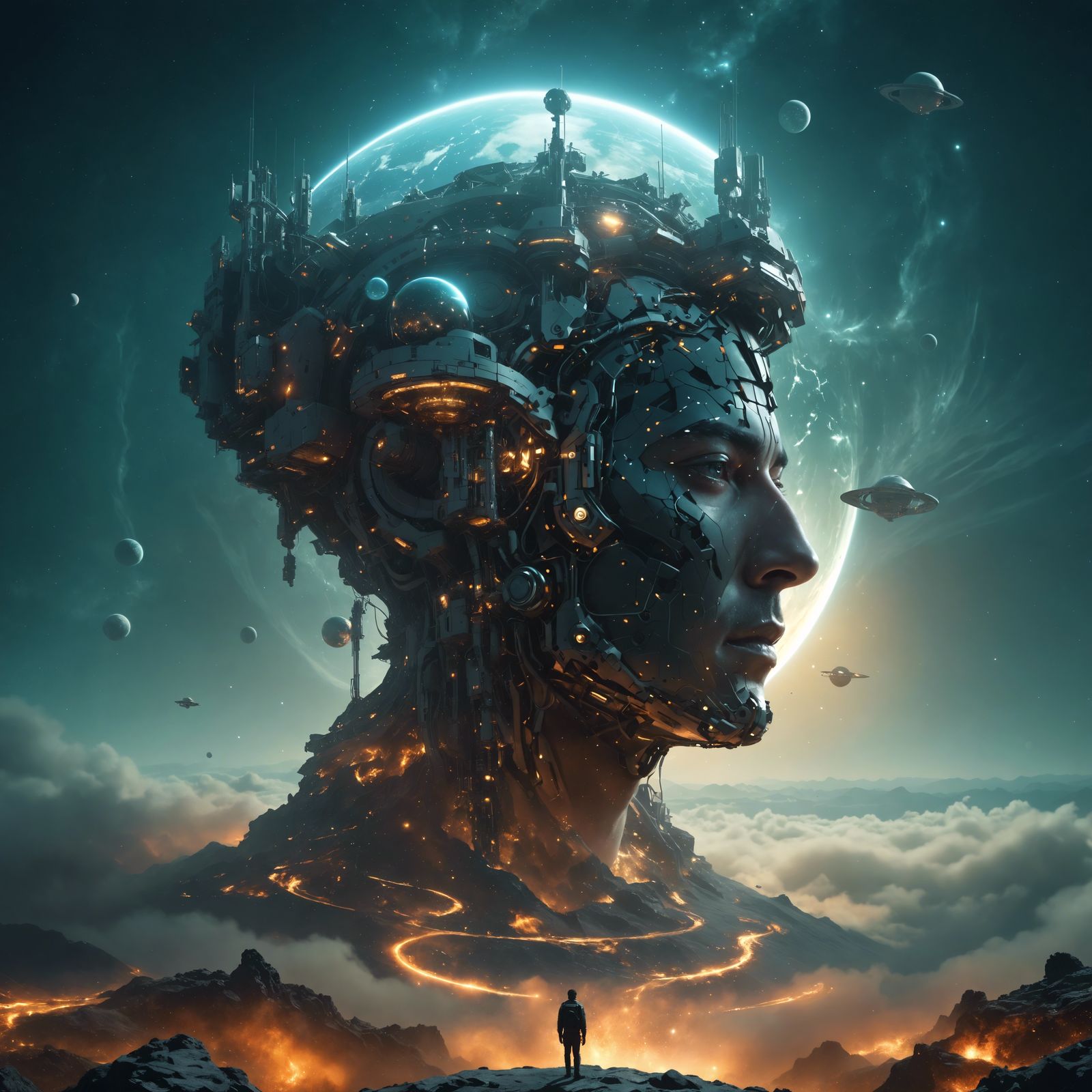 Space Station in Mind: Surreal Cyberpunk Dreamscape