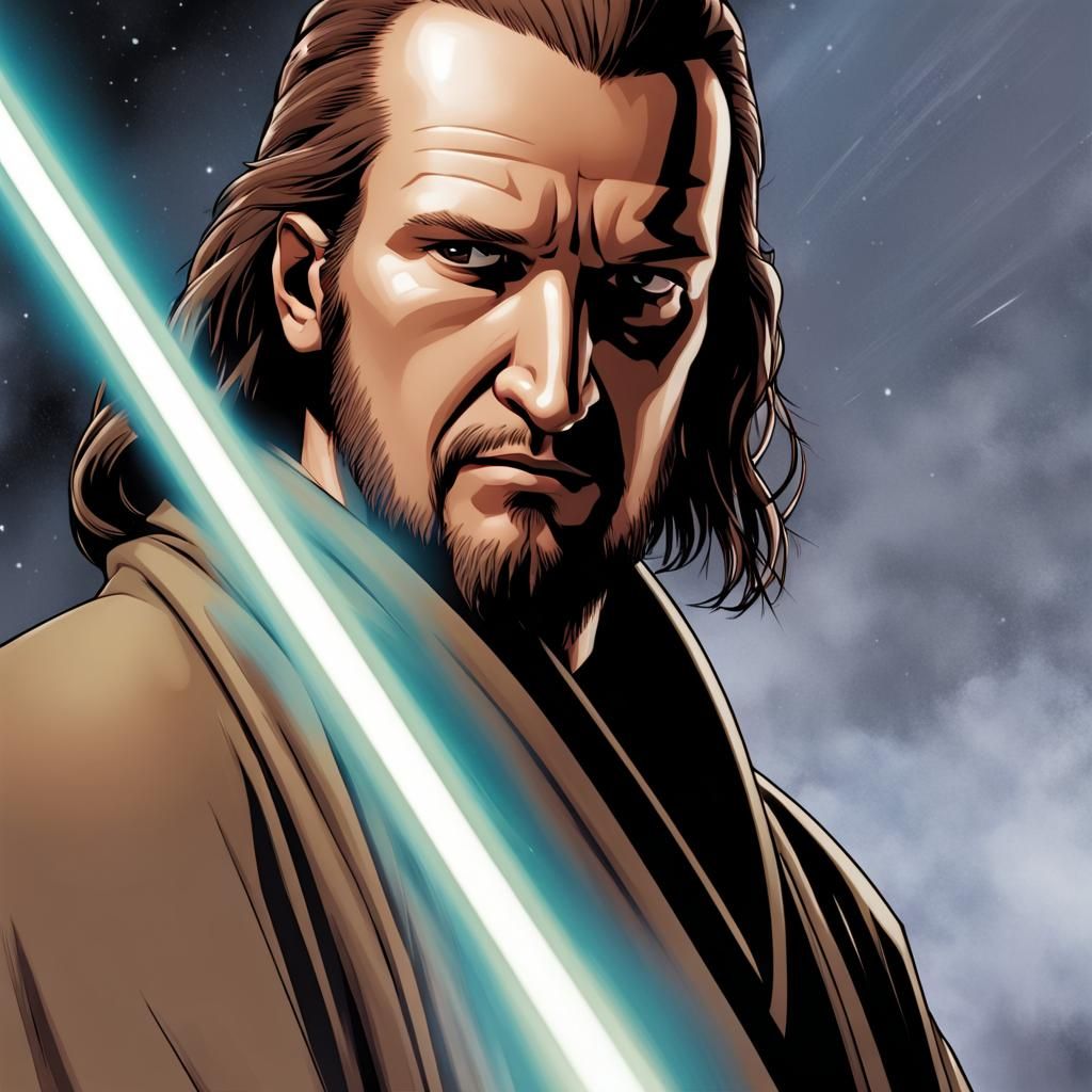 Qui-gon jinn view from a bug's perspective