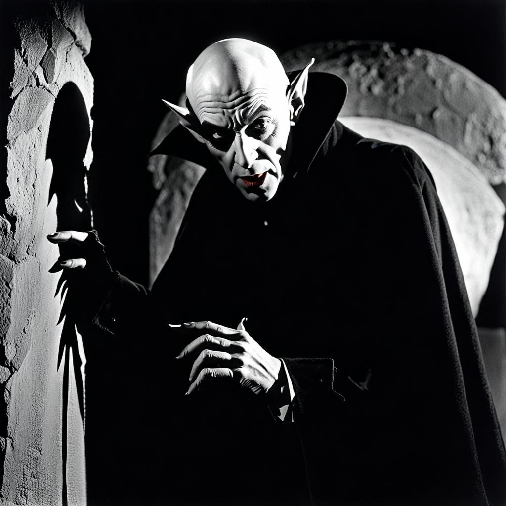 Max Schreck as Nosferatu (1922, Silent Film by Friedrich Wil...