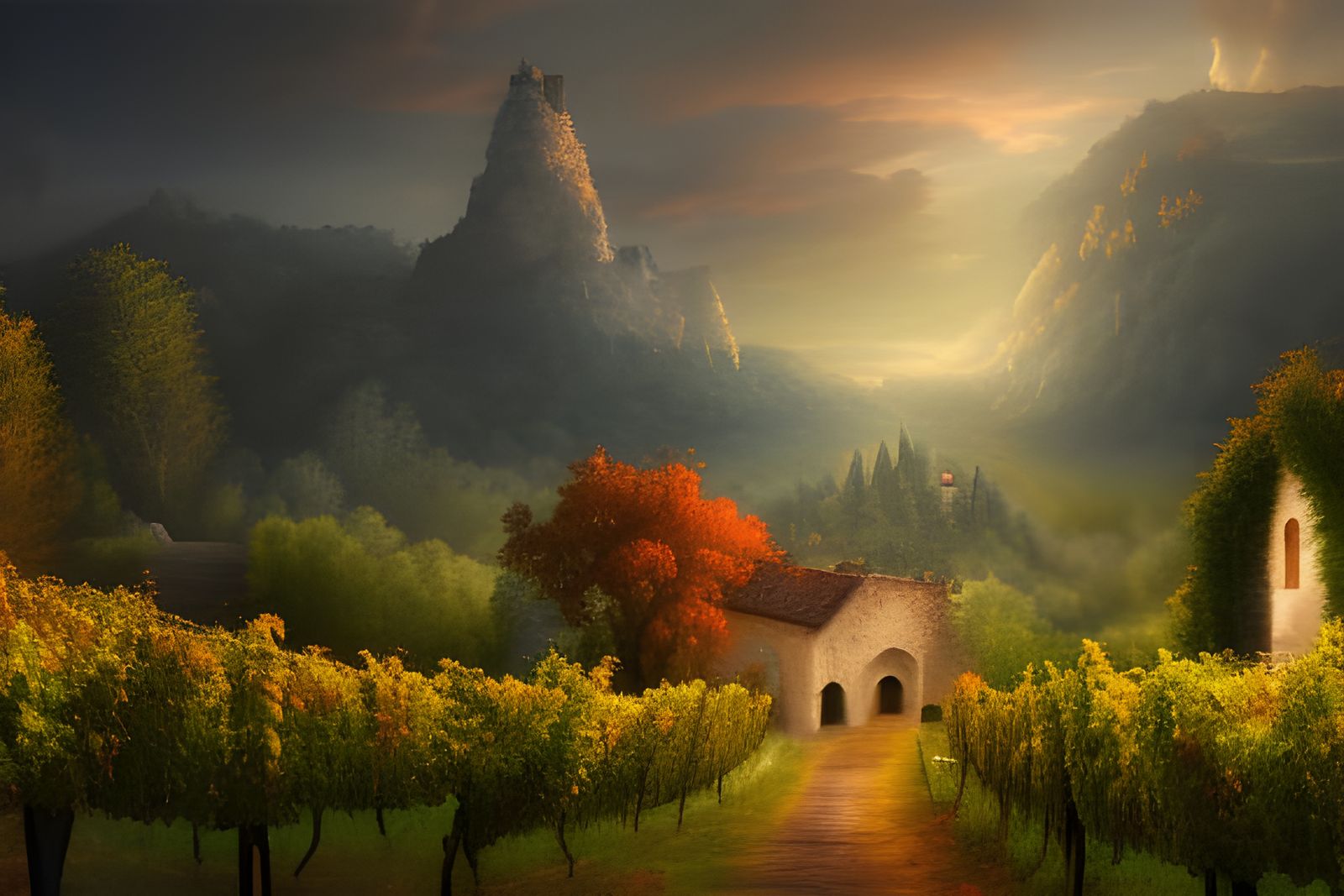 Vineyard under the Black Rock