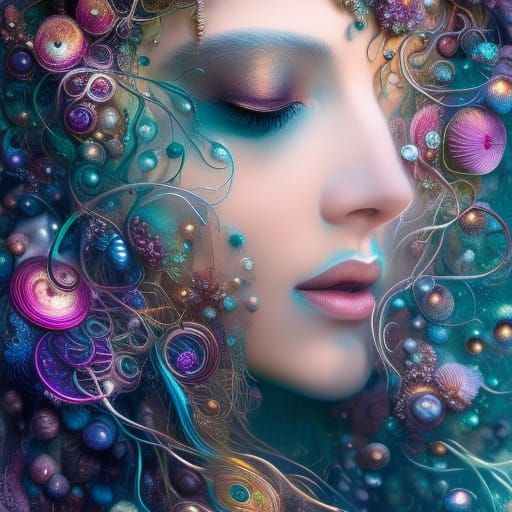 Magical Ghost Jellyfish Portrait with Frost Aura