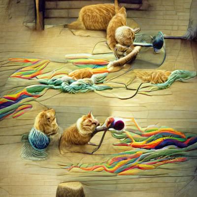 amorphous fur blobs play with tendrils of color