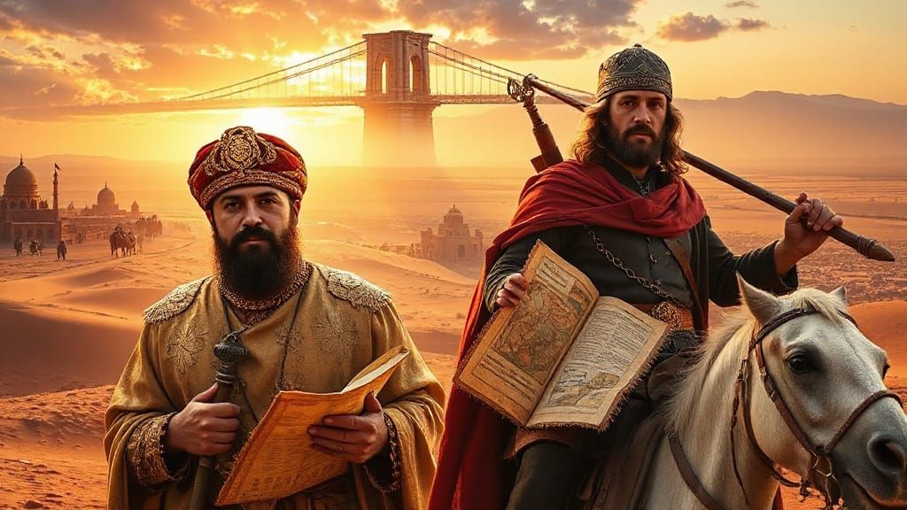 Epic Explorers: Marco Polo and Alexander the Great - AI Art