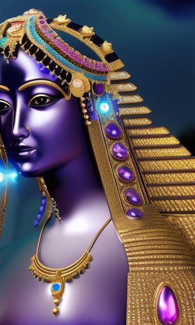 Goddess Osiris with all her jewels in all her glamor floatin...