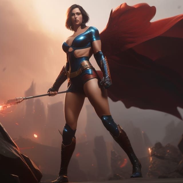 beautiful super hero girl,
muscular,
voluptuous, 
spandex, o...