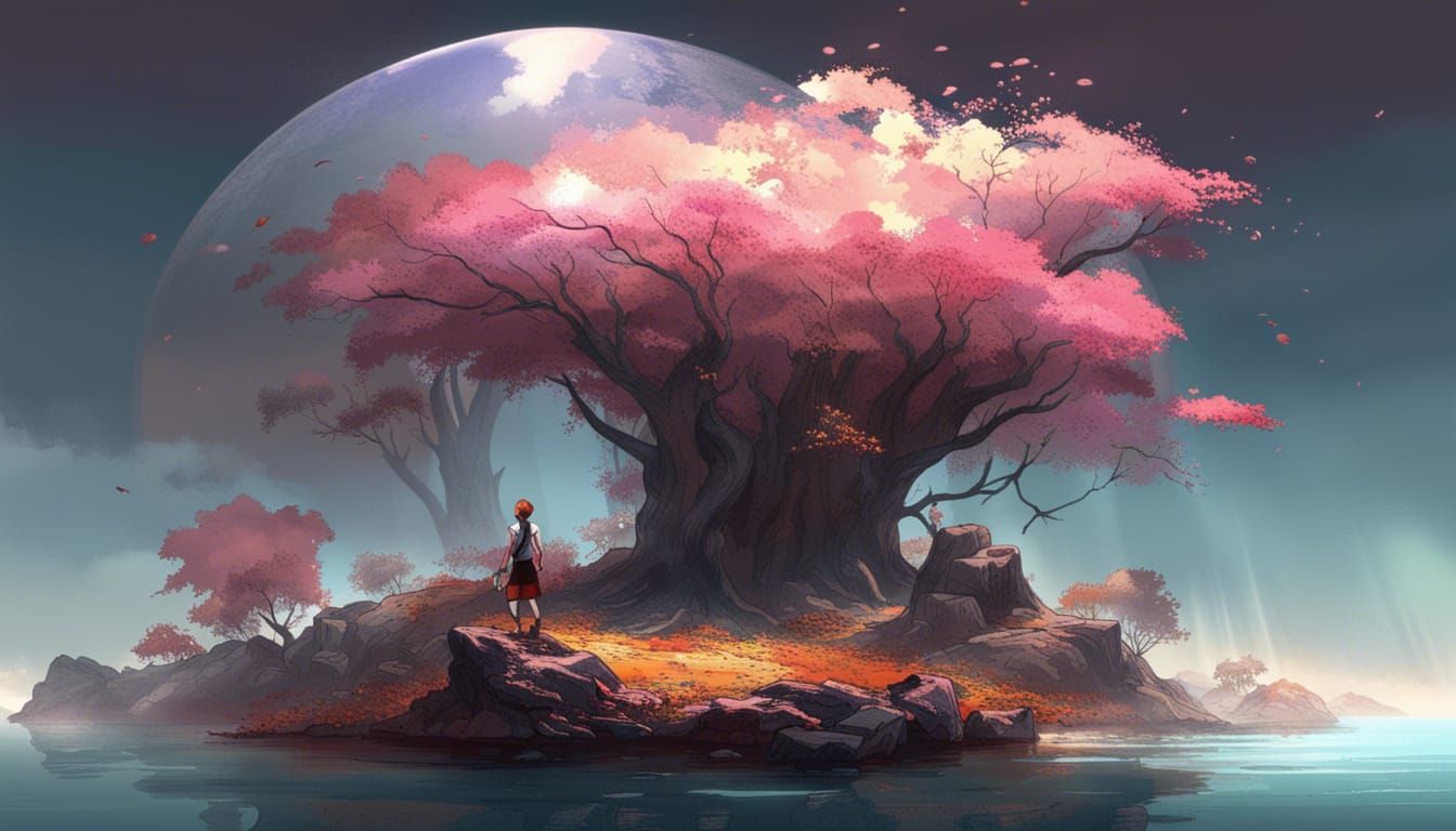 A beautiful world with forest, the mountains so distant and ...