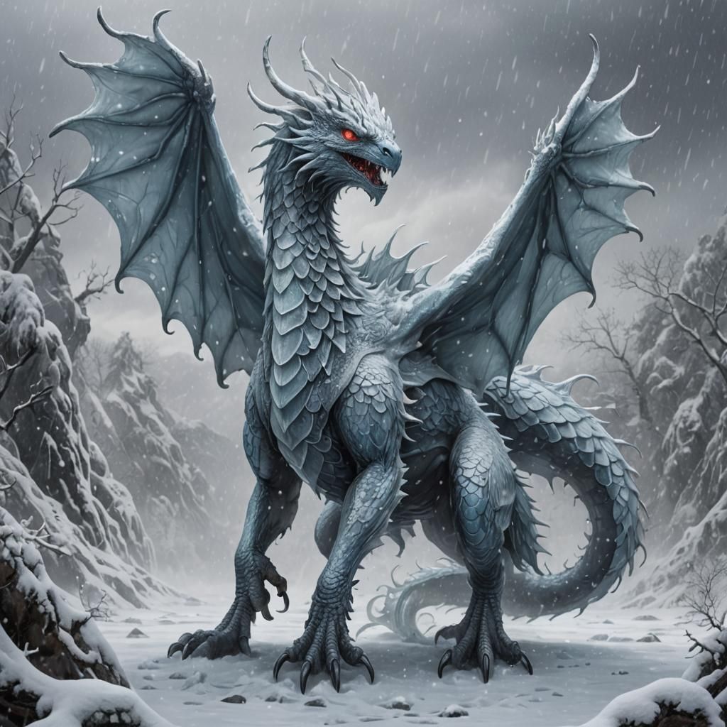 Ice Dragon - AI Generated Artwork - NightCafe Creator