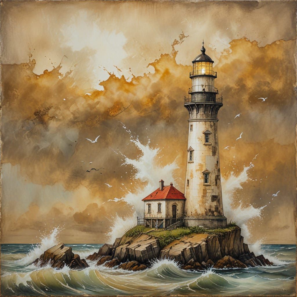 Old Lighthouse at the sea   by @Margot
