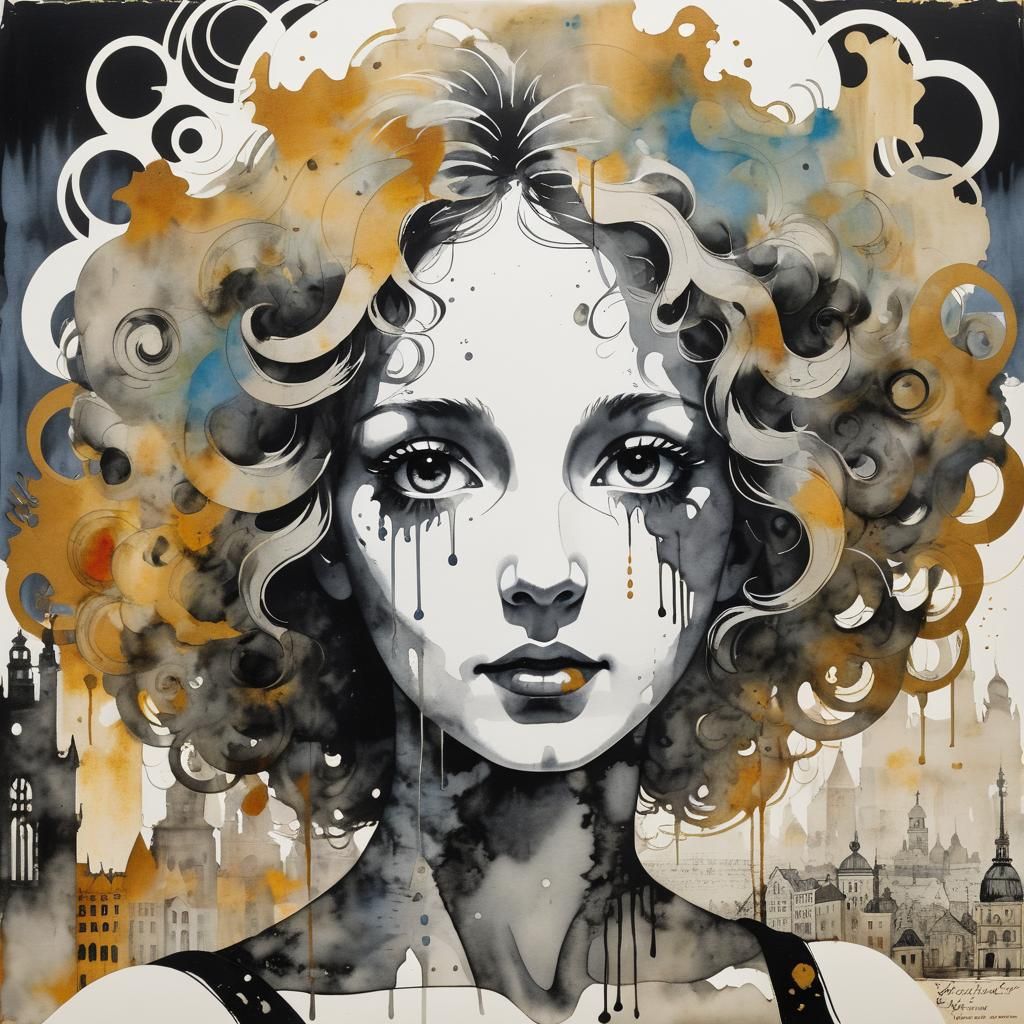In a black-on-white outlined musical style of Vivaldi's Quat...