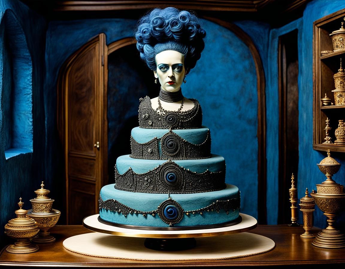 Wedding cake sculpture of Bride of Frankenstein #2