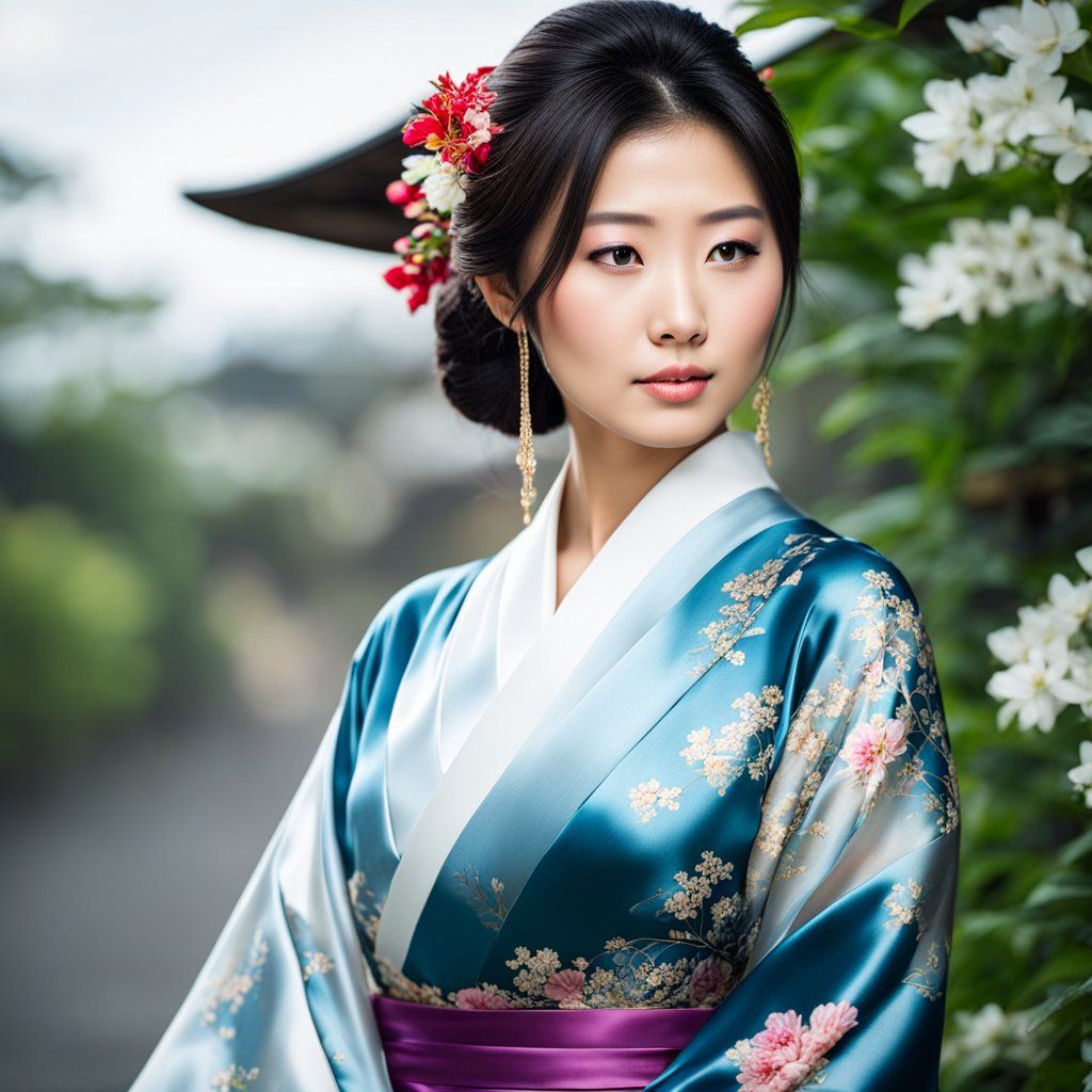 Asian woman in kimono