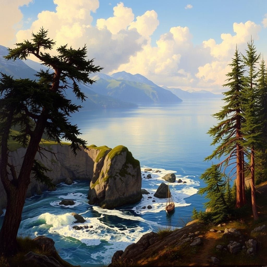 Idyllic view from a hermit cave