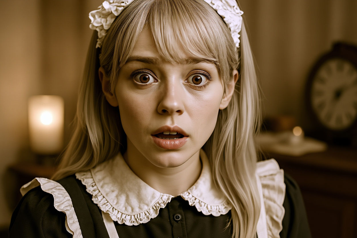 Very stunning Photorealistic portrait creation I made of Grayfia Lucifuge from highschool DxD looking at the male viewer with shock after he just told her that sirzechs is pure evil.